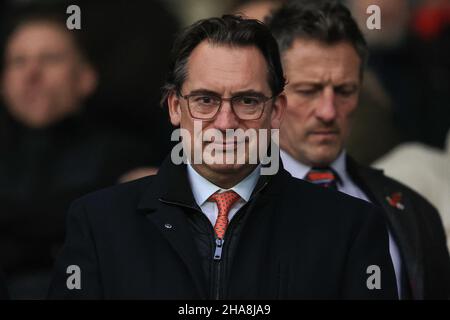 Derby, UK. 11th Dec, 2021. Simon Sadler owner of Blackpool Football Club is in attendance in Derby, United Kingdom on 12/11/2021. (Photo by Mark Cosgrove/News Images/Sipa USA) Credit: Sipa USA/Alamy Live News Stock Photo