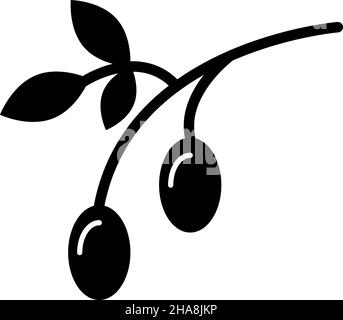 Olive Glyph Icon Fruit Vector Stock Vector