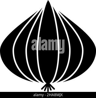 Onion Glyph Icon Vegetable Vector Stock Vector