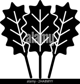 Kale Glyph Icon Vegetable Vector Stock Vector