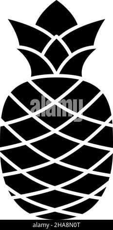 Pineapple Glyph Icon Fruit Vector Stock Vector