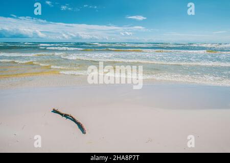Dueodde, the white sandy beach on the south coast of Bornholm, Denmark