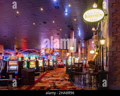 Las Vegas, APR 6 2021 - Interior view of the New York-New York Hotel and Casino Stock Photo