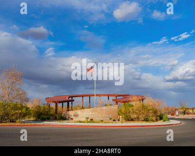 Las Vegas, MAR 25 2021 - Sign of Clark County Wetlands Park Stock Photo