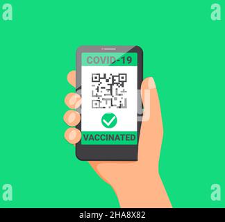 QR code about vaccination. Stock Vector