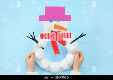 Set for children's craft diy from colored cardboard, paper, scissors and  pencils. Template for banner with space for text Stock Photo - Alamy