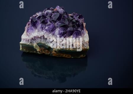 amethyst gemstone on dark background Stock Photo
