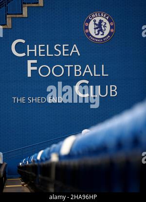 London, England, 11th December 2021. A general view inside the stadium ahead of the Premier League match at Stamford Bridge, London. Picture credit should read: Paul Terry / Sportimage Stock Photo
