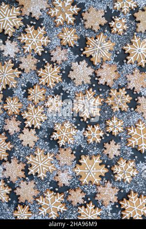Homemade Christmas Snowflake Biscuits Stock Photo