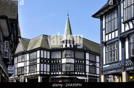 The black and white buildings, Knifesmithgate, Chesterfield, Derbyshire, England, United Kingdom Stock Photo