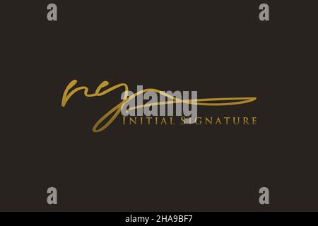 RY Letter Signature Logo Template elegant design logo. Hand drawn Calligraphy lettering Vector illustration. Stock Vector