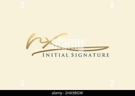 RX Letter Signature Logo Template elegant design logo. Hand drawn Calligraphy lettering Vector illustration. Stock Vector