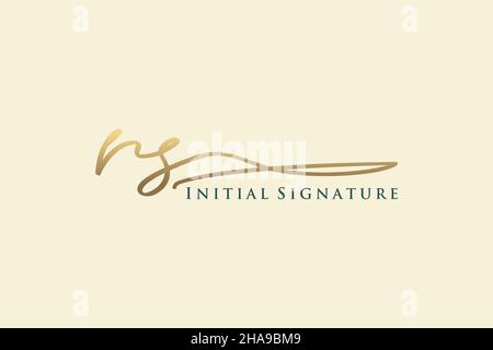 RS Letter Signature Logo Template elegant design logo. Hand drawn Calligraphy lettering Vector illustration. Stock Vector