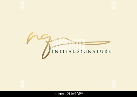RQ Letter Signature Logo Template elegant design logo. Hand drawn Calligraphy lettering Vector illustration. Stock Vector