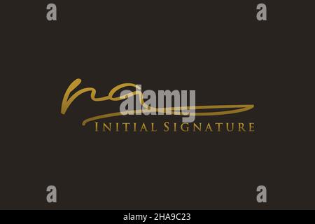 RA Letter Signature Logo Template elegant design logo. Hand drawn Calligraphy lettering Vector illustration. Stock Vector