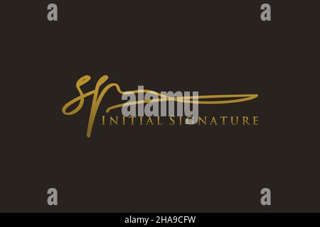 SP Letter Signature Logo Template elegant design logo. Hand drawn Calligraphy lettering Vector illustration. Stock Vector