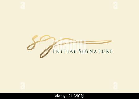 SG Letter Signature Logo Template elegant design logo. Hand drawn Calligraphy lettering Vector illustration. Stock Vector