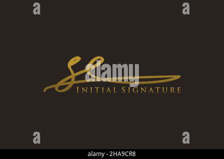 SE Letter Signature Logo Template elegant design logo. Hand drawn Calligraphy lettering Vector illustration. Stock Vector
