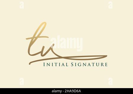 TV Letter Signature Logo Template elegant design logo. Hand drawn Calligraphy lettering Vector illustration. Stock Vector
