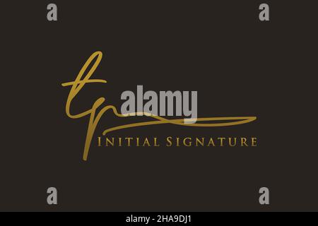 TP Letter Signature Logo Template elegant design logo. Hand drawn Calligraphy lettering Vector illustration. Stock Vector