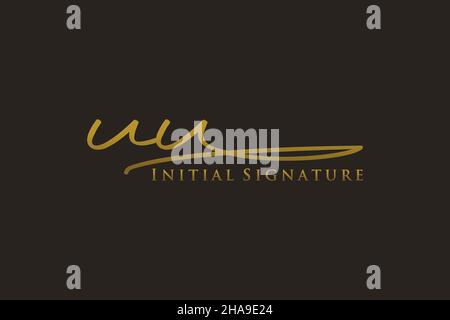 UU Letter Signature Logo Template elegant design logo. Hand drawn Calligraphy lettering Vector illustration. Stock Vector