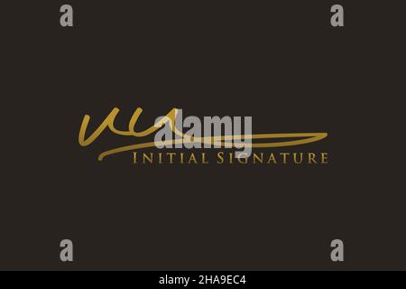 Initial Letter VU Logo - Hand Drawn Signature Style Logo - Simple ...