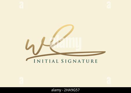 WL Letter Signature Logo Template elegant design logo. Hand drawn Calligraphy lettering Vector illustration. Stock Vector