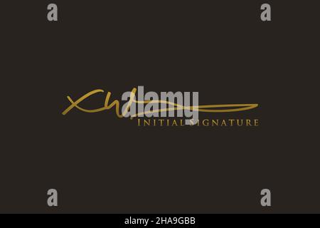 XW Letter Signature Logo Template elegant design logo. Hand drawn Calligraphy lettering Vector illustration. Stock Vector