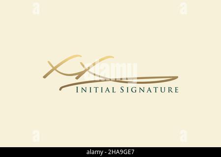 XX Letter Signature Logo Template elegant design logo. Hand drawn Calligraphy lettering Vector illustration. Stock Vector