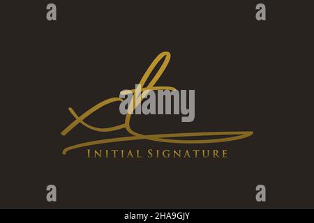 XT Letter Signature Logo Template elegant design logo. Hand drawn Calligraphy lettering Vector illustration. Stock Vector