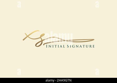 XS Letter Signature Logo Template elegant design logo. Hand drawn Calligraphy lettering Vector illustration. Stock Vector