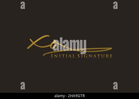 XO Letter Signature Logo Template elegant design logo. Hand drawn Calligraphy lettering Vector illustration. Stock Vector