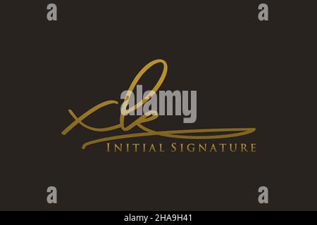 XK Letter Signature Logo Template elegant design logo. Hand drawn Calligraphy lettering Vector illustration. Stock Vector