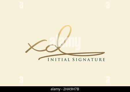 XD Letter Signature Logo Template elegant design logo. Hand drawn Calligraphy lettering Vector illustration. Stock Vector