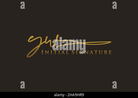 YW Letter Signature Logo Template elegant design logo. Hand drawn Calligraphy lettering Vector illustration. Stock Vector