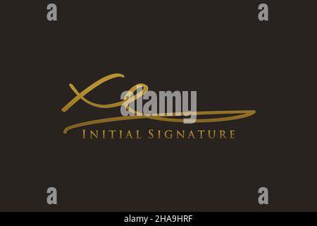 XE Letter Signature Logo Template elegant design logo. Hand drawn Calligraphy lettering Vector illustration. Stock Vector