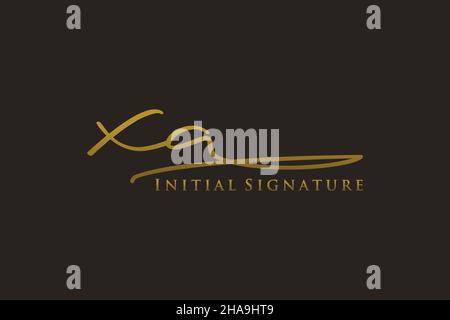 XA Letter Signature Logo Template elegant design logo. Hand drawn Calligraphy lettering Vector illustration. Stock Vector