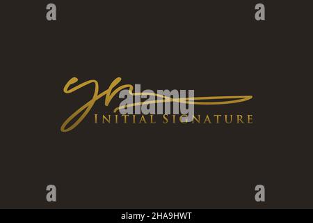 YR Letter Signature Logo Template elegant design logo. Hand drawn Calligraphy lettering Vector illustration. Stock Vector