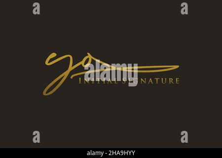 YO Letter Signature Logo Template elegant design logo. Hand drawn Calligraphy lettering Vector illustration. Stock Vector