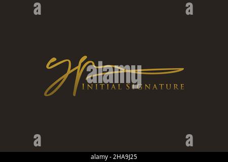 YP Letter Signature Logo Template elegant design logo. Hand drawn Calligraphy lettering Vector illustration. Stock Vector
