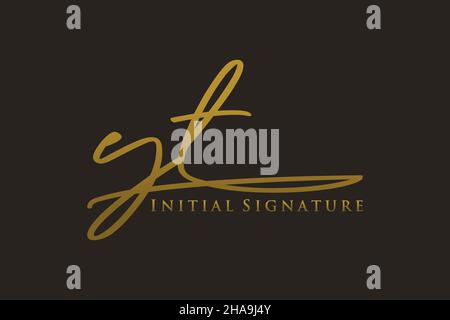 YT Letter Signature Logo Template elegant design logo. Hand drawn Calligraphy lettering Vector illustration. Stock Vector