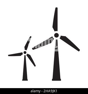 wind turbines icon in simple style on white background. Stock Vector