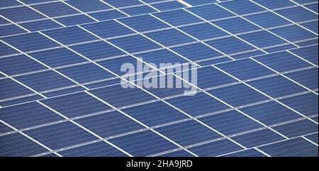 Powerful solar power panels for generating electricity from renewable sources. Close-up. Selective focus. Stock Photo