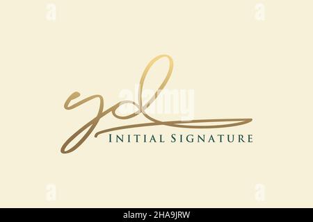 YD Letter Signature Logo Template elegant design logo. Hand drawn Calligraphy lettering Vector illustration. Stock Vector