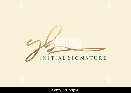 YB Letter Signature Logo Template elegant design logo. Hand drawn Calligraphy lettering Vector illustration. Stock Vector