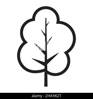 Forest tree icon in simple style on white background. Stock Vector