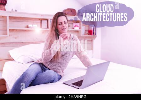 Handwriting text Cloud Architectures. Word Written on Various Engineered Databases Softwares Applications Watching Online Documentaries, Playing Stock Photo
