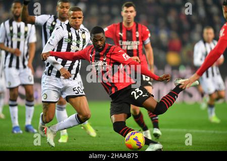 Udine, Italy. 11th Dec, 2021. AC Milan's Fikayo Tomori is in action during a Serie A soccer match between Udinese and AC Milan in Udine, Italy, Dec. 11, 2021. Credit: Str/Xinhua/Alamy Live News Stock Photo