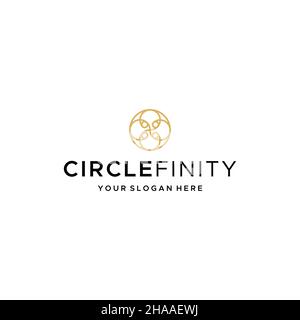 Minimalist color CIRCLEFINITY logo design  Stock Vector