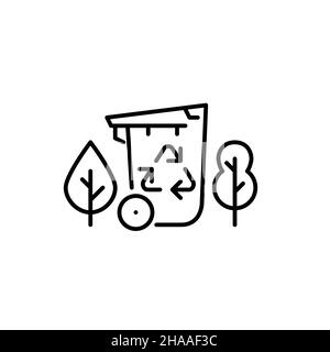 Recycling waster management. Garbage separation as eco-friendly sustainable lifestyle. Pixel perfect, editable stroke icon Stock Vector